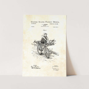 Rowing Bicycle Patent Art Print