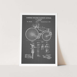 Velocipede 1889 Bicycle Patent Art Print