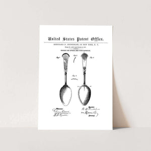 1870 Spoon and Fork Handles Patent Art Print