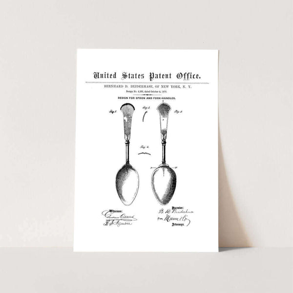 1870 Spoon and Fork Handles Patent Art Print
