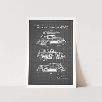 1934 Lasalle Automobile Patent Art Print