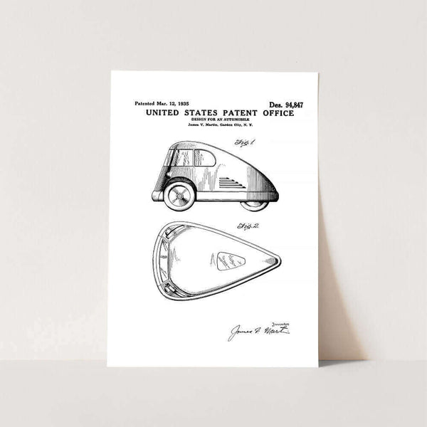 1935 Three Wheel Vehicle Patent Art Print
