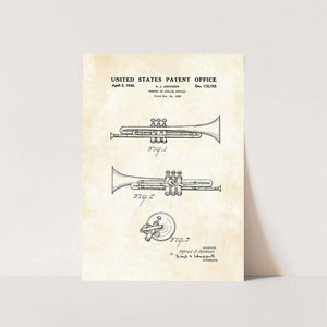 1940 Trumpet Patent Art Print