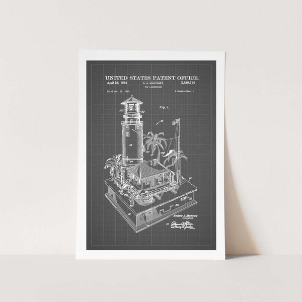 Toy Lighthouse Patent Art Print