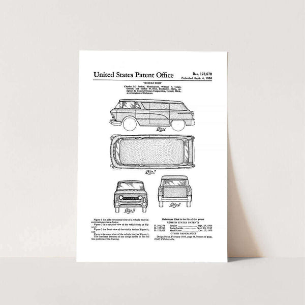 1956 General Motors Van Patent Art Print