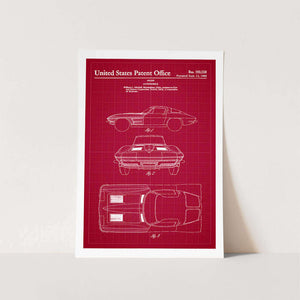 1963 Corvette Stingray Patent Art Print