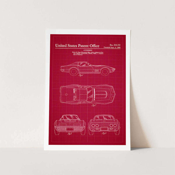 1968 Corvette Patent Art Print
