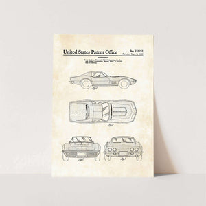 1968 Corvette Patent Art Print