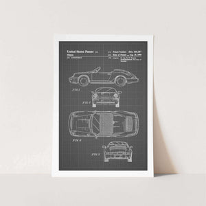 1990 Porsche 911 Convertible Patent Art Print