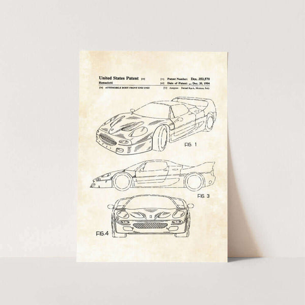 1994 Ferrari F40 Patent Art Print
