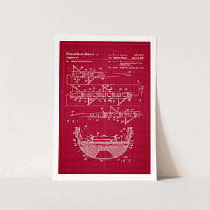 8 Man Rowing Shell Patent Art Print