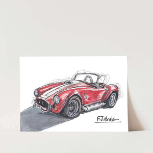 AC Cobra Red Car Art Print
