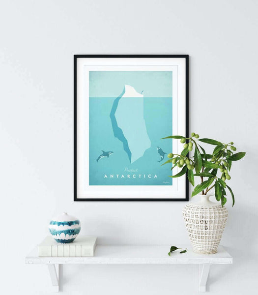 Antartica Art Print framed black