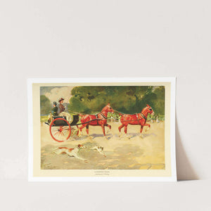A Tandem Team of Horses Art Print