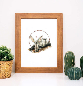 Aardvark Art in Wood Frame