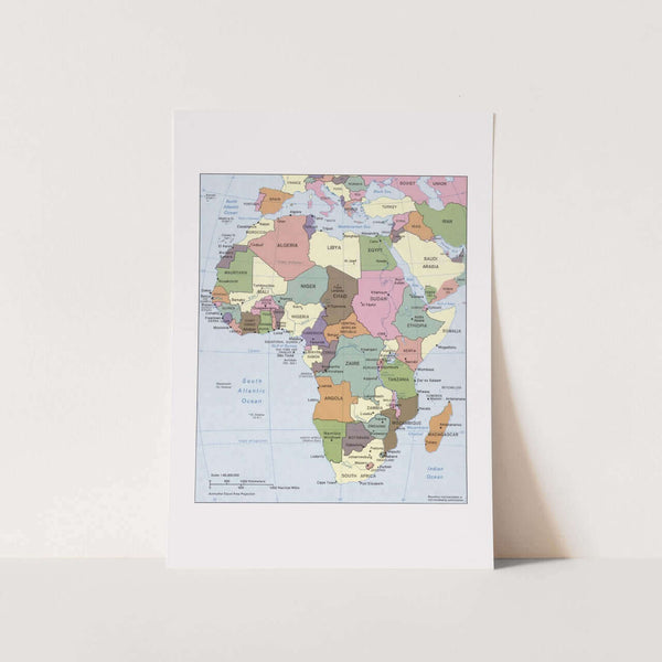 Africa Map Pink Art Print