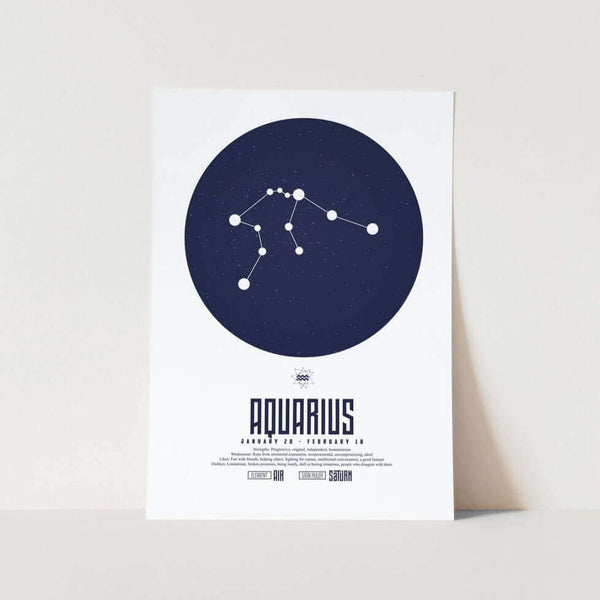 Aquarius Star Sign Art Print 