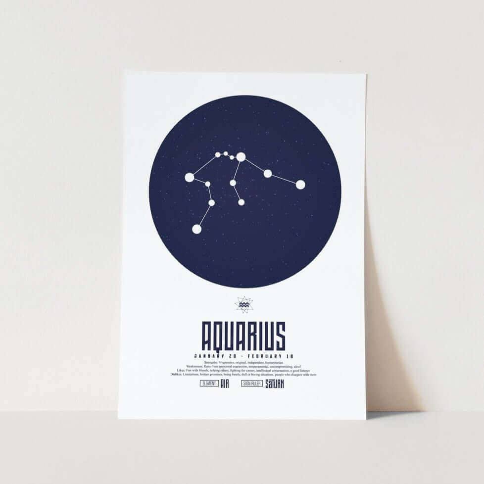 Aquarius Star Sign Art Print 