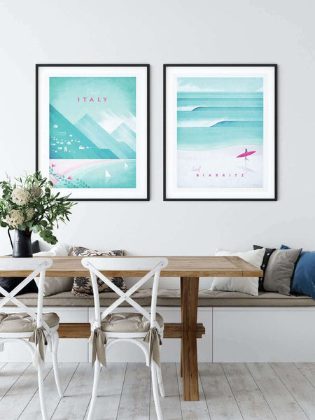 Biarritz Art Print framed black