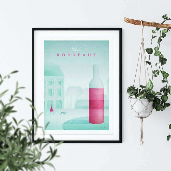 Bordeaux Art Print framed black