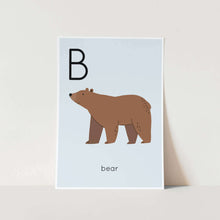 Load image into Gallery viewer, B for Bear Alphabet Art Print