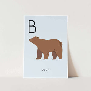 B for Bear Alphabet Art Print