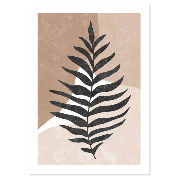 Boho Fern Blk by Sonjé Art Print