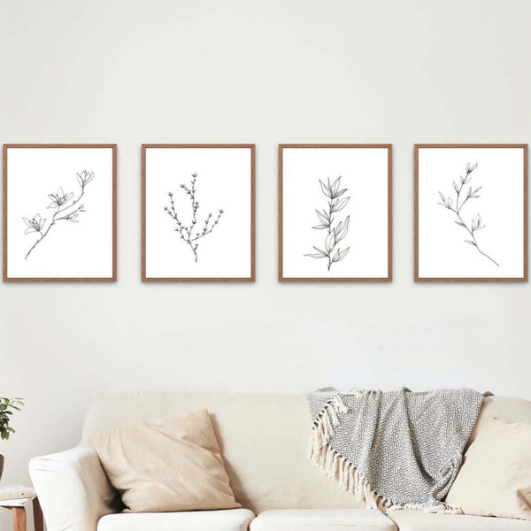 Set of 4 Botanicals by Lor Art Print