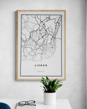 Load image into Gallery viewer, Lisbon Map Art Print