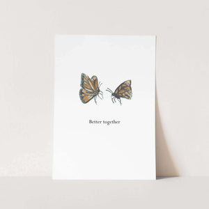 Wall art of butterflies with better together text