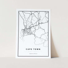 Load image into Gallery viewer, cape town map line art print no frame