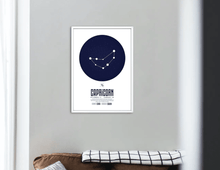 Load image into Gallery viewer, Capricorn Star Sign Art Print framed white
