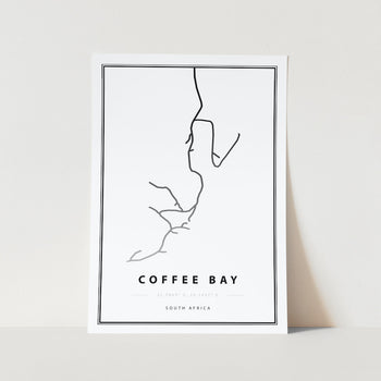 Coffee Bay Map Art Print