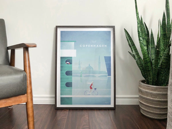 Copenhagen Art Print framed black