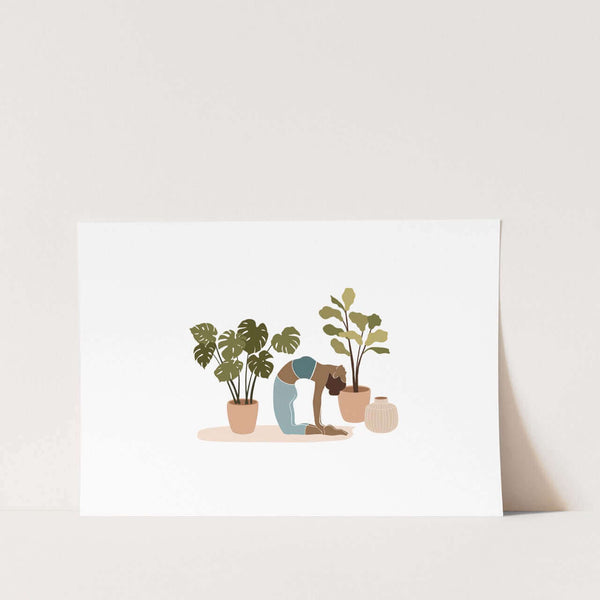 Camel Pose at home Art Print