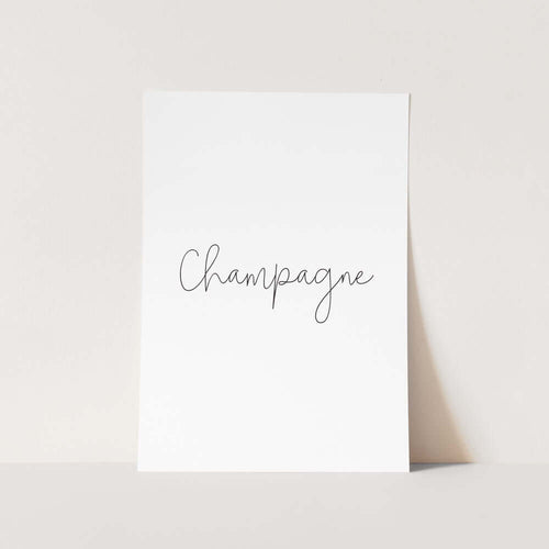 Champagne Text Art Print