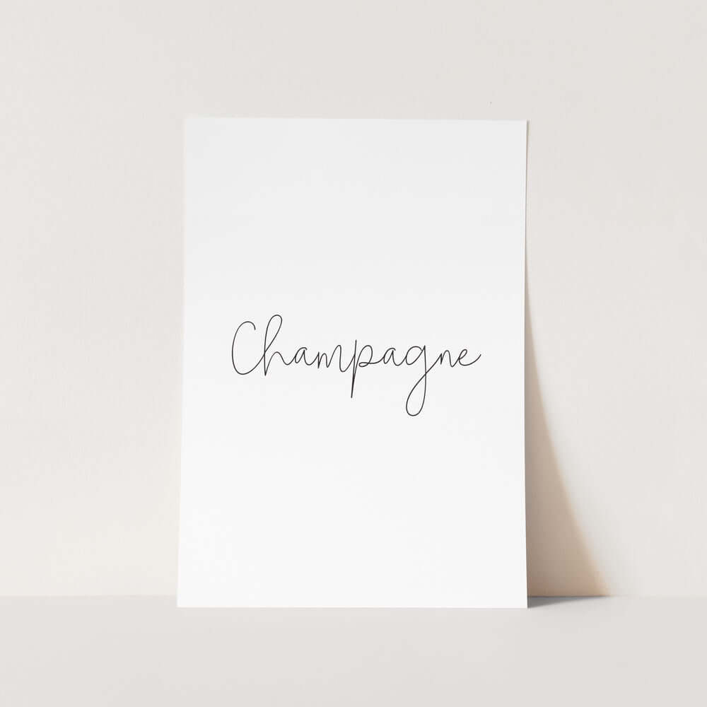 Champagne Text Art Print