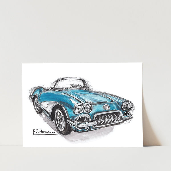 Chev Corvette Car Art Print