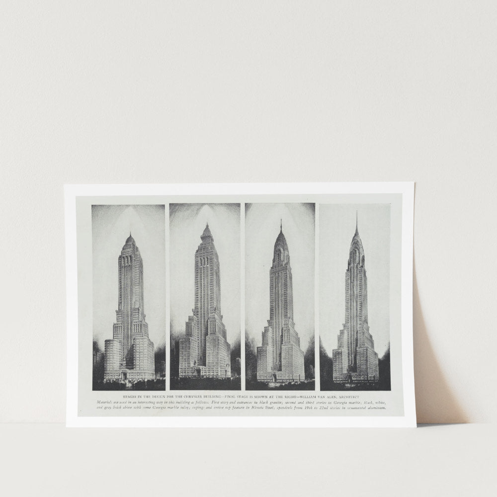 Chrysler Building Design Stages New York Art Print
