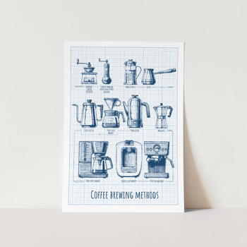 Coffee Brewing Methods Art Print