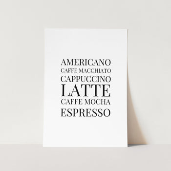 Coffee Choices Art Print