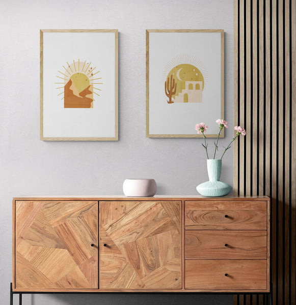 wall art of abstract desert scenes