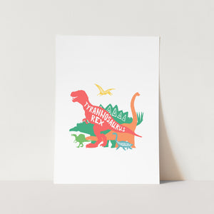 Colourful Dinosaurs 2 Art Print