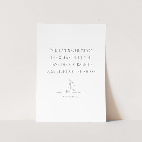 Cross the Ocean Text Art Print