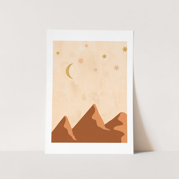 Desert Moon & Stars Moon Art Print
