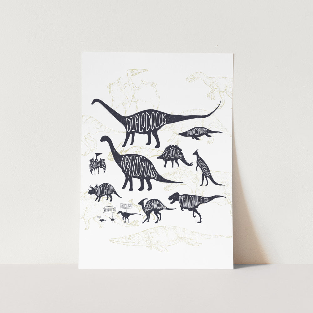 Dinosaurs Vintage Art Print