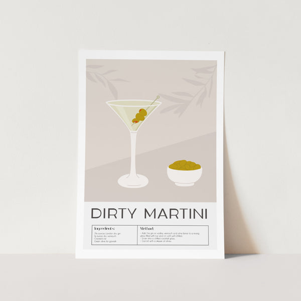 Dirty Martini Cocktail Art Print