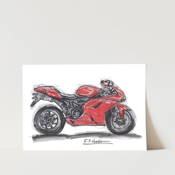 Ducati 1198 Motorbike Art Print