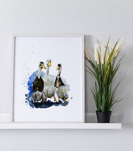 wall art of watercolour ducks