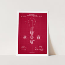 Load image into Gallery viewer, Electric Bulb Patent Art Print